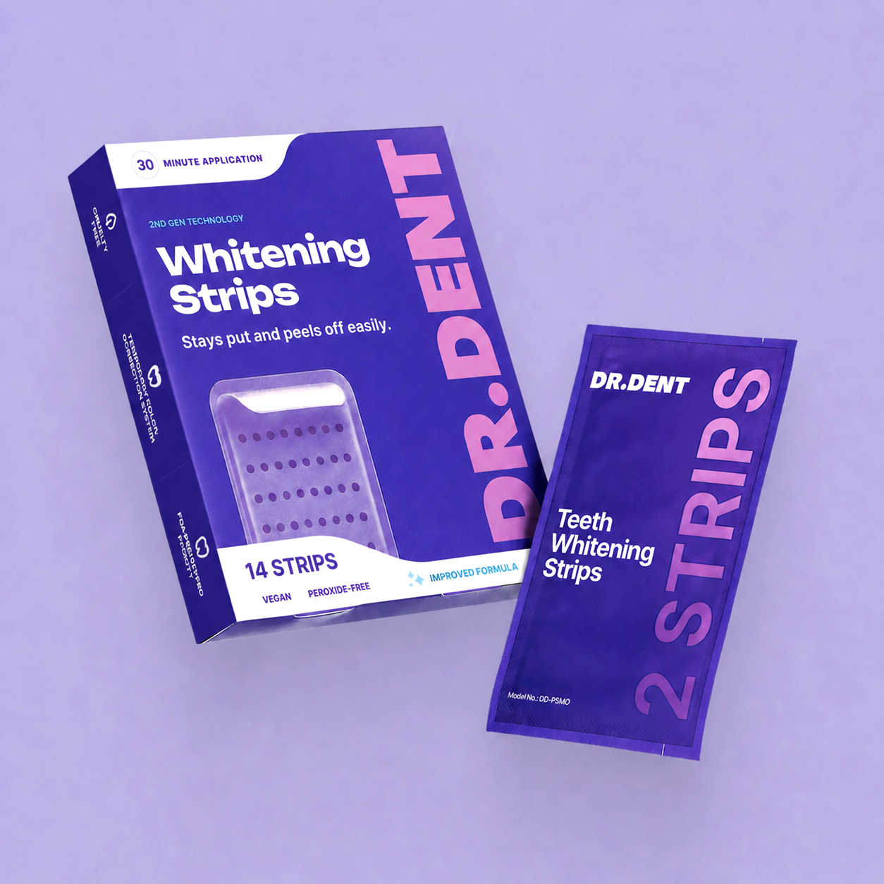 Dr.Dent Purple Teeth Whitening Strips ( 2nd Generation - Advanced Technology )